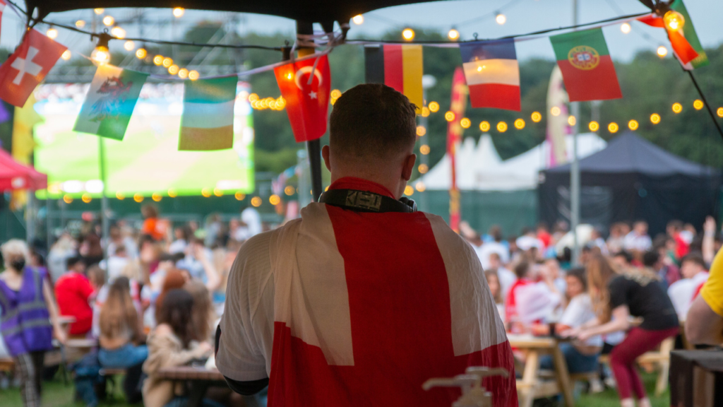 An England fan watches on at a live site. Photo: Flickr - Roo Pitt (CC BY 2.0)