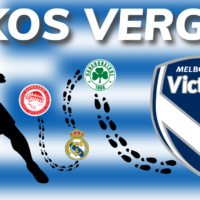 Who is Nikos Vergos? Photo: Olympiacos, Real Madrid, Panathinaikos, Melbourne Victory. Design: Round Ball Australia - Lachlan Avil