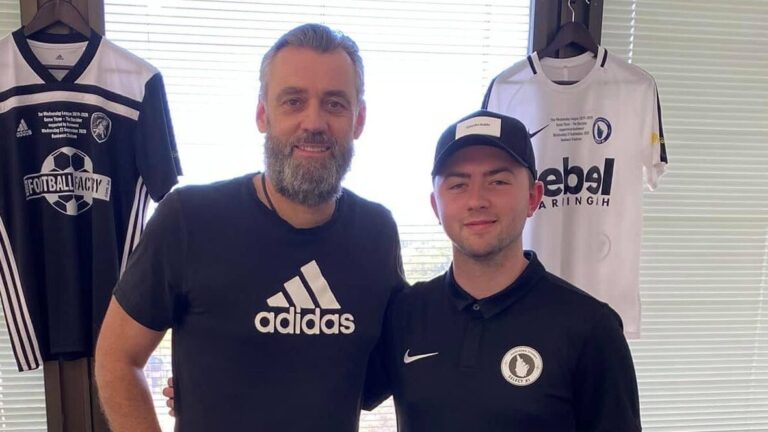 Simon Hill and Jude Dolan at The Wednesday League game in 2020. Photo: Provided by Jude Dolan.