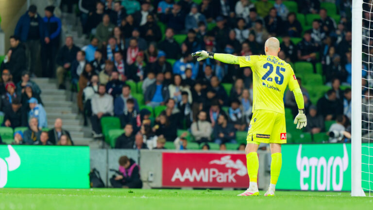 Victory goalkeeper Jack Duncan has triggered a contract extension after meeting a games played threshold. Photo: Marcus Robertson / Round Ball Australia.